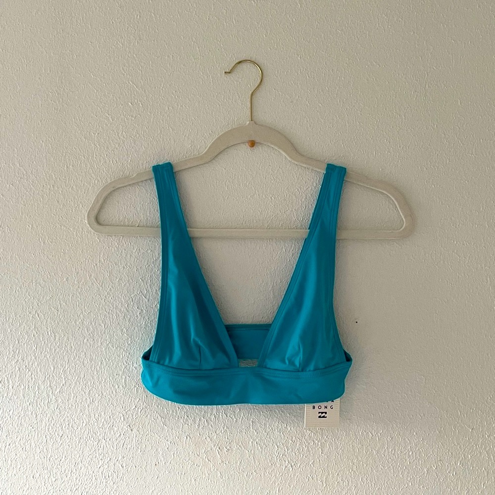 Billabong Sol Searcher Remi Plunge zBikini Top Turquoise Coastal Beach Surf